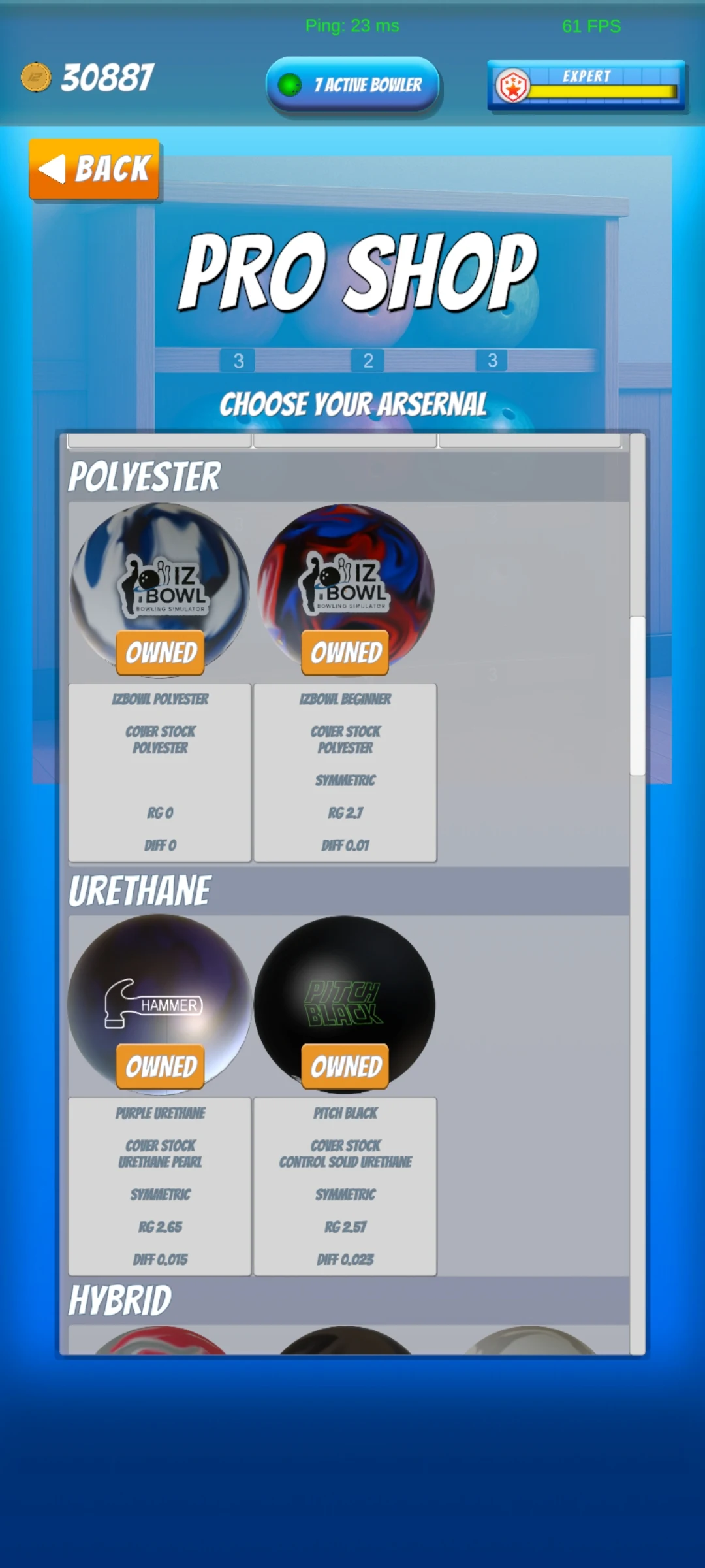IZ bowl bowling simulator screenshot