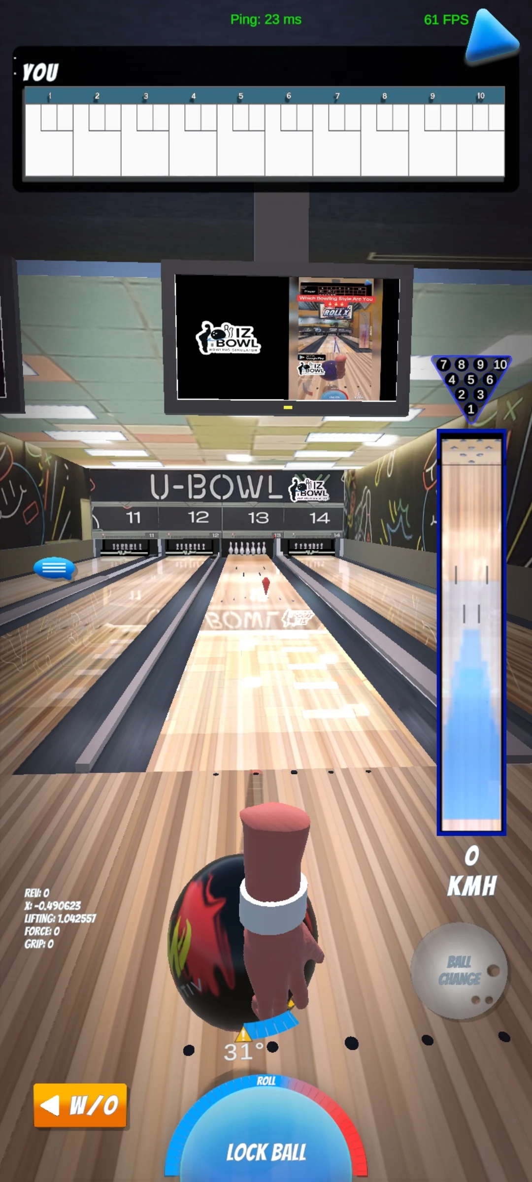 IZ bowl bowling simulator screenshot